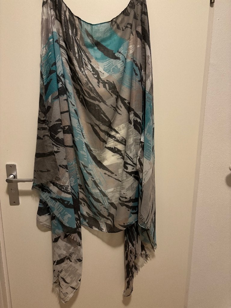 Romano sjaal groen grijs wit, Romano, Maat 46/48 (XL) of groter, Ophalen of Verzenden, Zo goed als nieuw