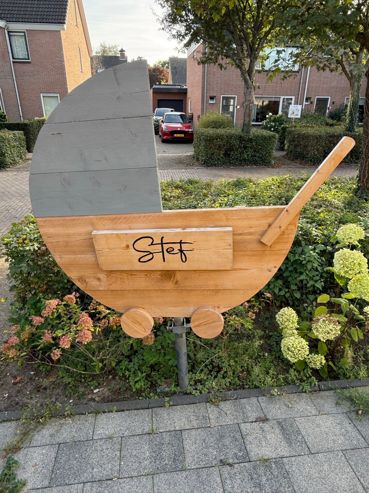 Geboortebord kinderwagen - Paalvoet, Kinderen en Baby's, Ophalen, Zo goed als nieuw, Geboortebord