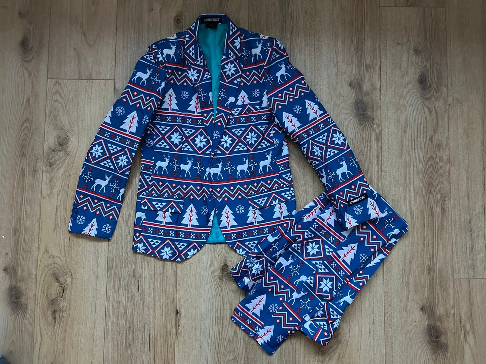 NIEUW Suitmeister kerst pak kostuum blauw XL 158 164 170/176, Ophalen of Verzenden, Nieuw, Jongen, Setje
