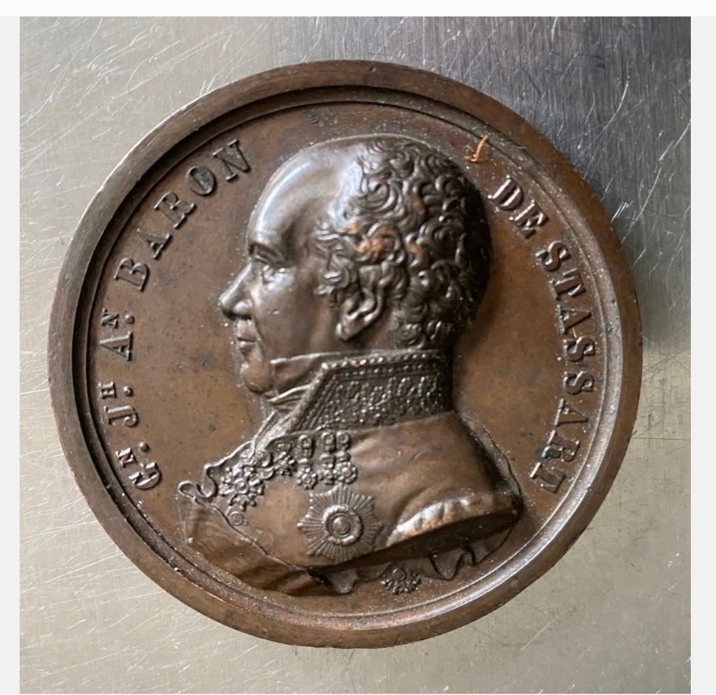 Bronzen Erepenning Baron Stassart B. 62 gram,  Diam 50 mm., Postzegels en Munten, Penningen en Medailles, Ophalen of Verzenden