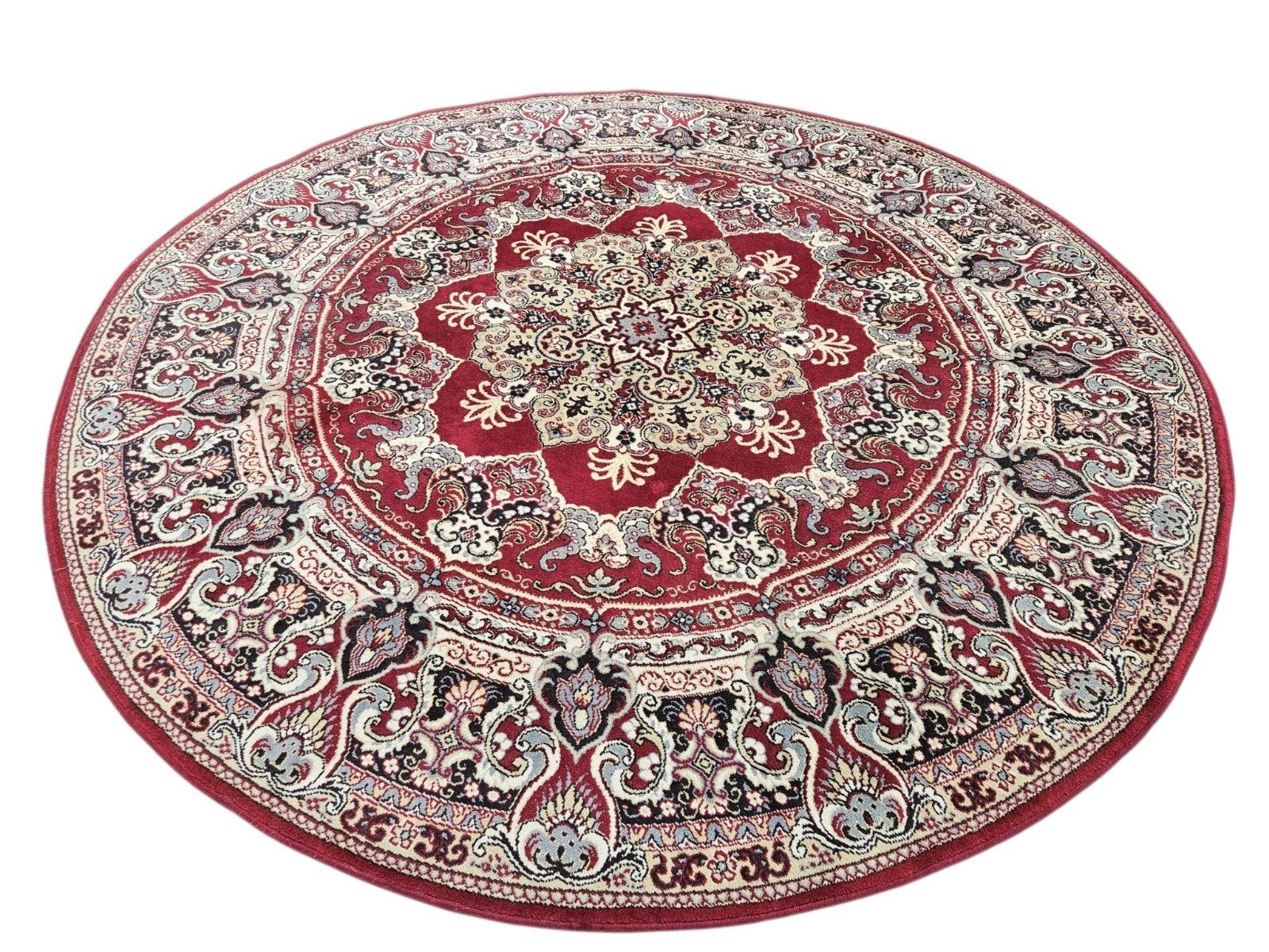 Prachtig groot vintage rond tapijt 245 cm, Gebruikt, 200 cm of meer, Ophalen of Verzenden, 200 cm of meer