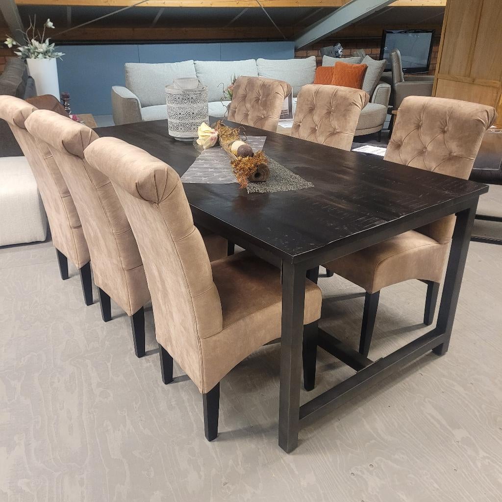 *OPRUIMING* Eetkamertafel Paterno 200 cm €739,- NU €369,50 4, Eetkamertafel Eettafel Tafel Mango Hout Gratis Bezorging, Vijf personen of meer