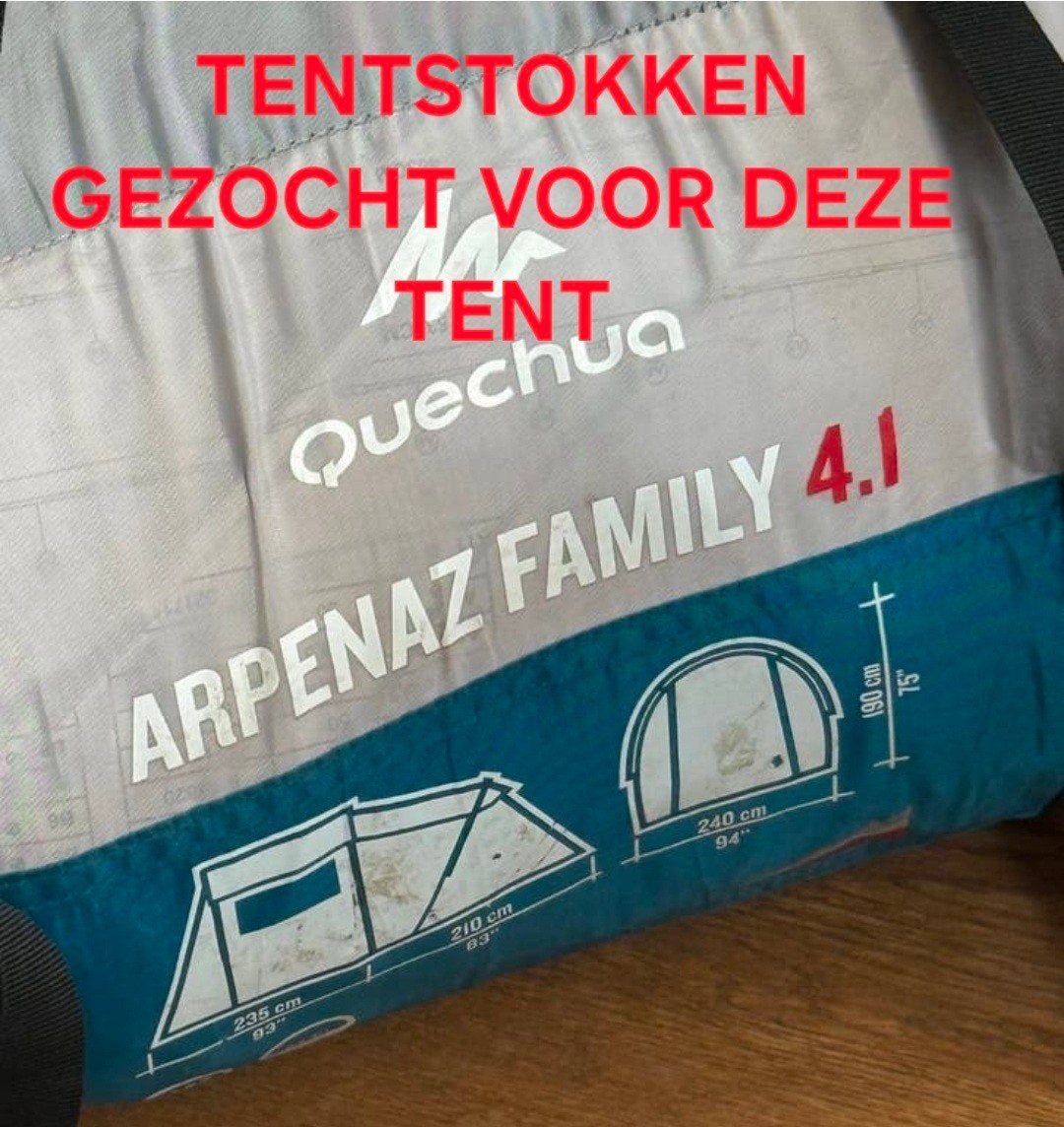 Gezocht tentstokken Quechua arpenaz 4.1, Ophalen of Verzenden