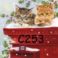 Servetten decoupage/bullet journal – katten brievenbus C253, Verzenden, Nieuw