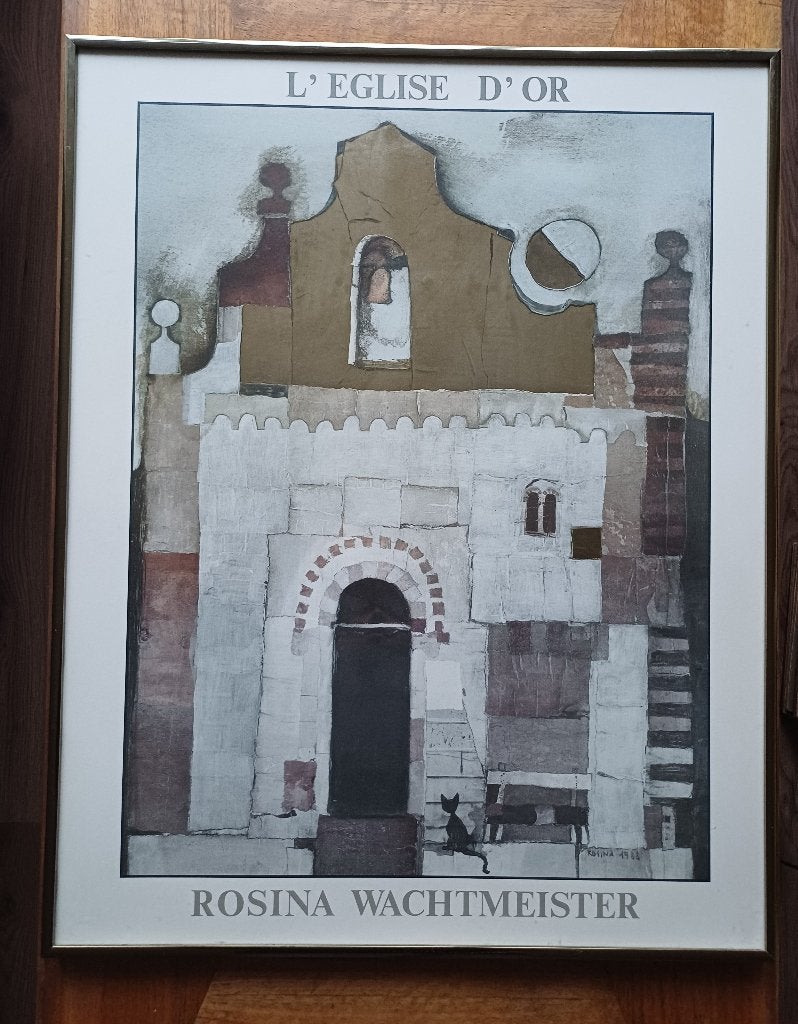 Rosina Wachtmeister l'eglise d'or lijst bladgoud 72x57 cm, Verzamelen, Ophalen of Verzenden, Gebruikt, A1 t/m A3, Overige onderwerpen