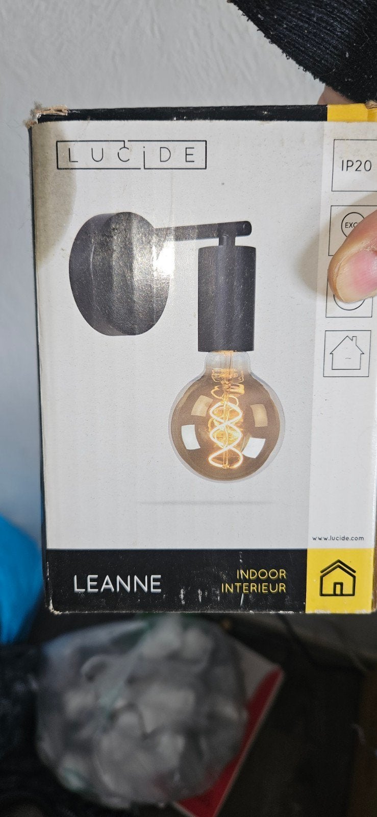 2x Lucide Leanne Wandlamp - Zwart, E27 Fitting, Max 40W, Huis en Inrichting, Lampen | Wandlampen, Zwart, Nieuw, Lucide, Metaal