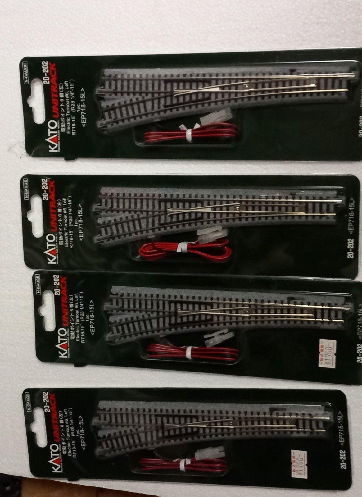 Te koop 4 nieuwe n spoor wissels kato. 20-202, Overige merken, Gelijkstroom, Verzenden, Nieuw