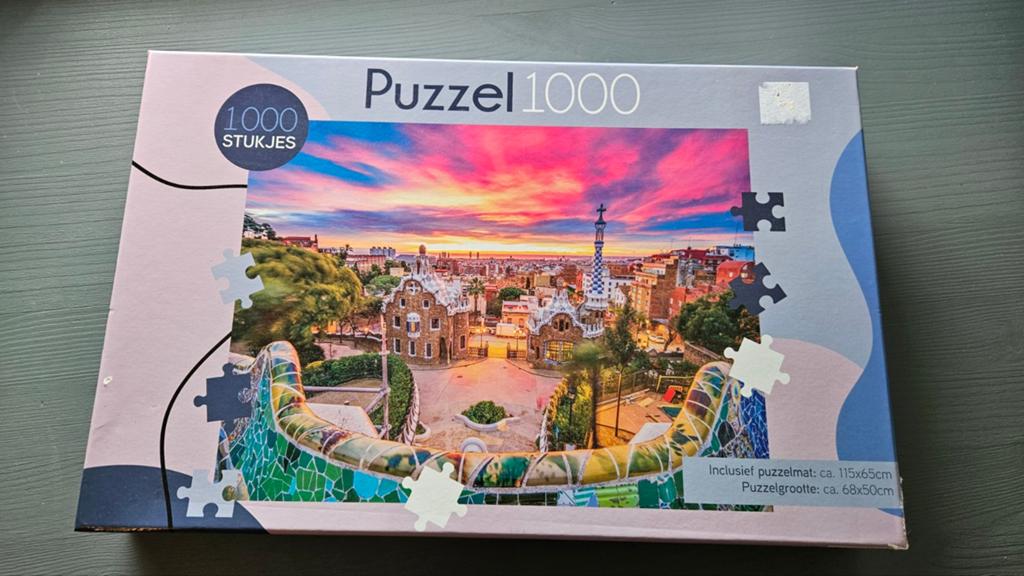 Legpuzzel 1000 stukjes Park Güell zonsondergang, Ophalen of Verzenden, 500 t/m 1500 stukjes, Zo goed als nieuw, Legpuzzel