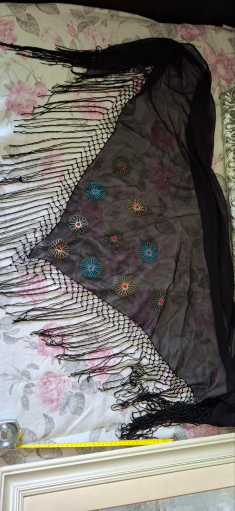 @zomers sjaal triehoek 180cm x 96cm x 96cm@, Kleding | Dames, Mutsen, Sjaals en Handschoenen, Ophalen of Verzenden, Gedragen, Maat 42/44 (L)