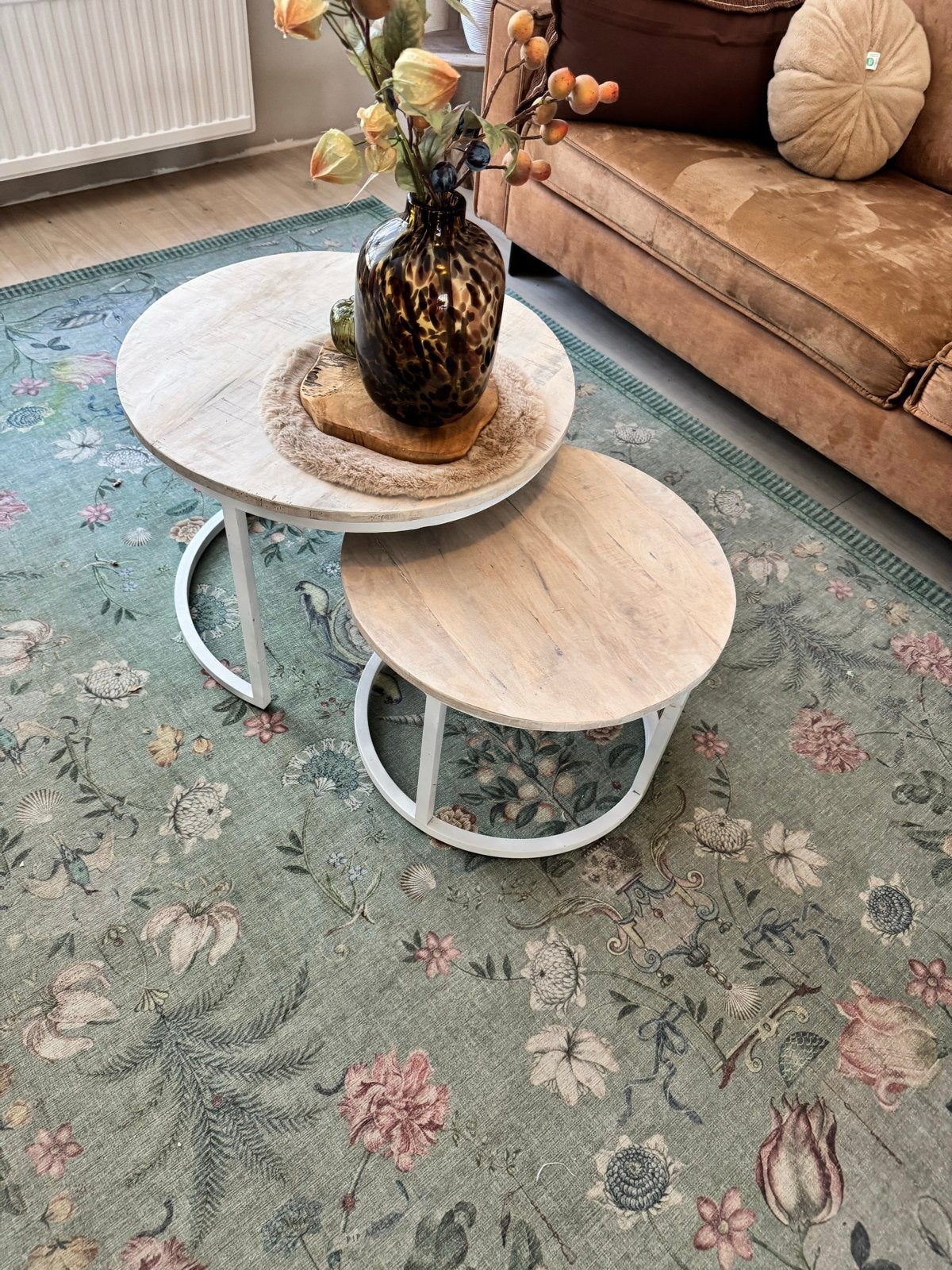 Mooie salontafelset met ronde bladen, Huis en Inrichting, Ophalen, Rond, 50 tot 100 cm, Zo goed als nieuw