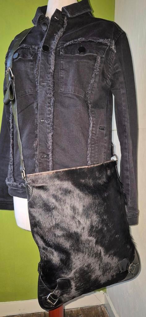 Mexx koeienhuid crossbody leren tas, Ophalen of Verzenden, Zo goed als nieuw, Zwart, Overige typen