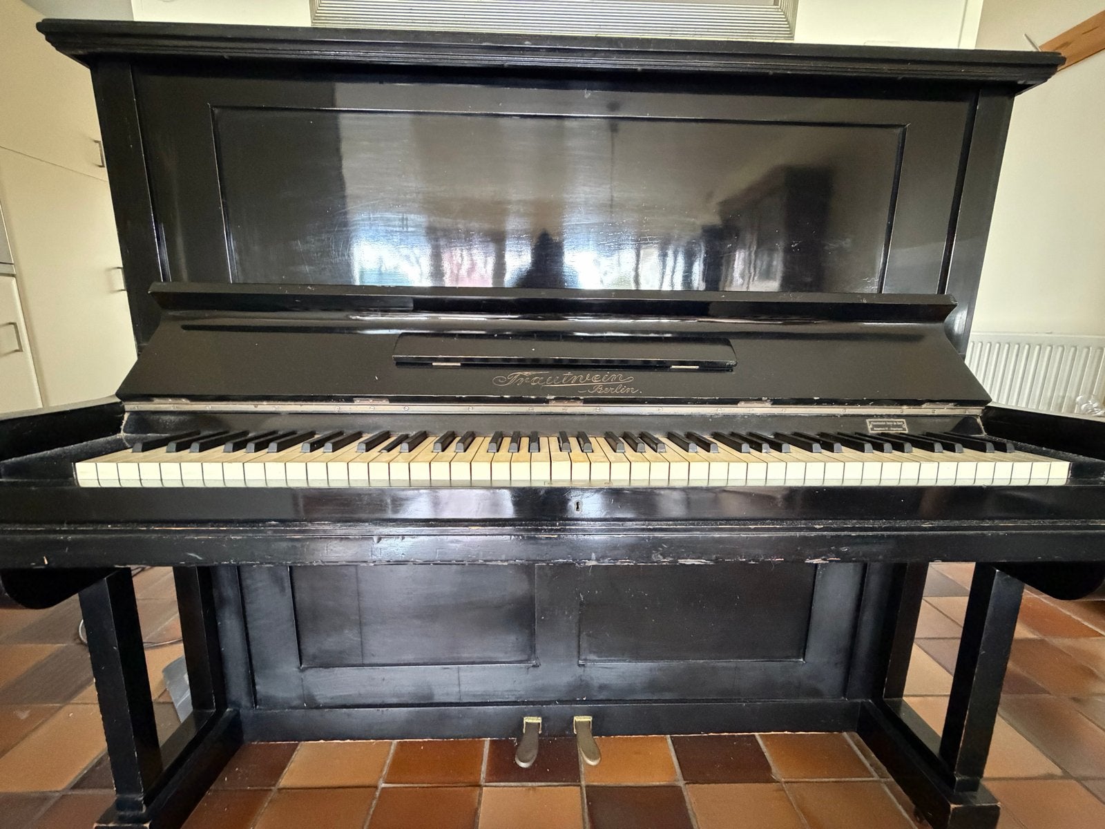 Antieke Trautwein Berlin Piano uit 1905 - Zwart, Muziek en Instrumenten, Piano's, Ophalen, Gebruikt, Zwart, Piano