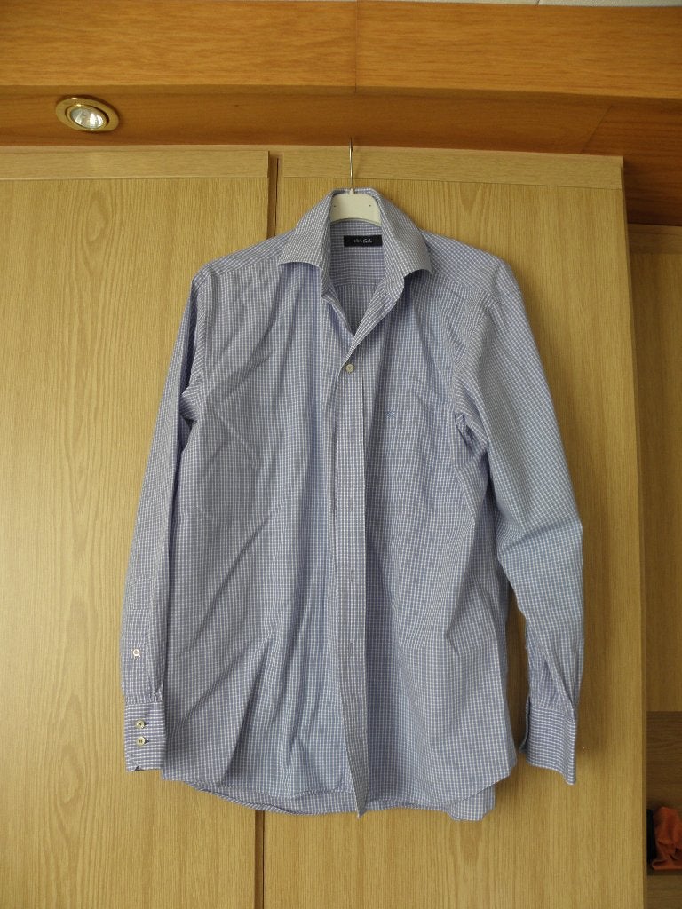 Blauw wit katoenen geruit overhemd VAN GILS mt 39 M prima, Kleding | Heren, Overhemden, Blauw, Gedragen, Van Gils, Halswijdte 39/40 (M)