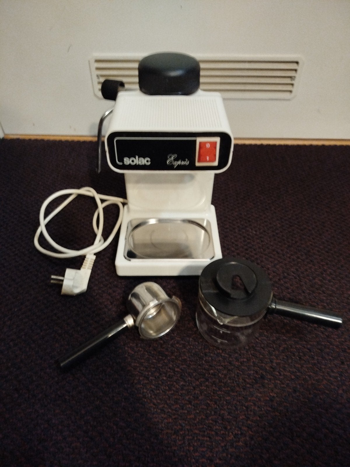 Vintage Solac Express Espressomachine - Model C-102, Ophalen, Gebruikt, Espresso apparaat, Gemalen koffie
