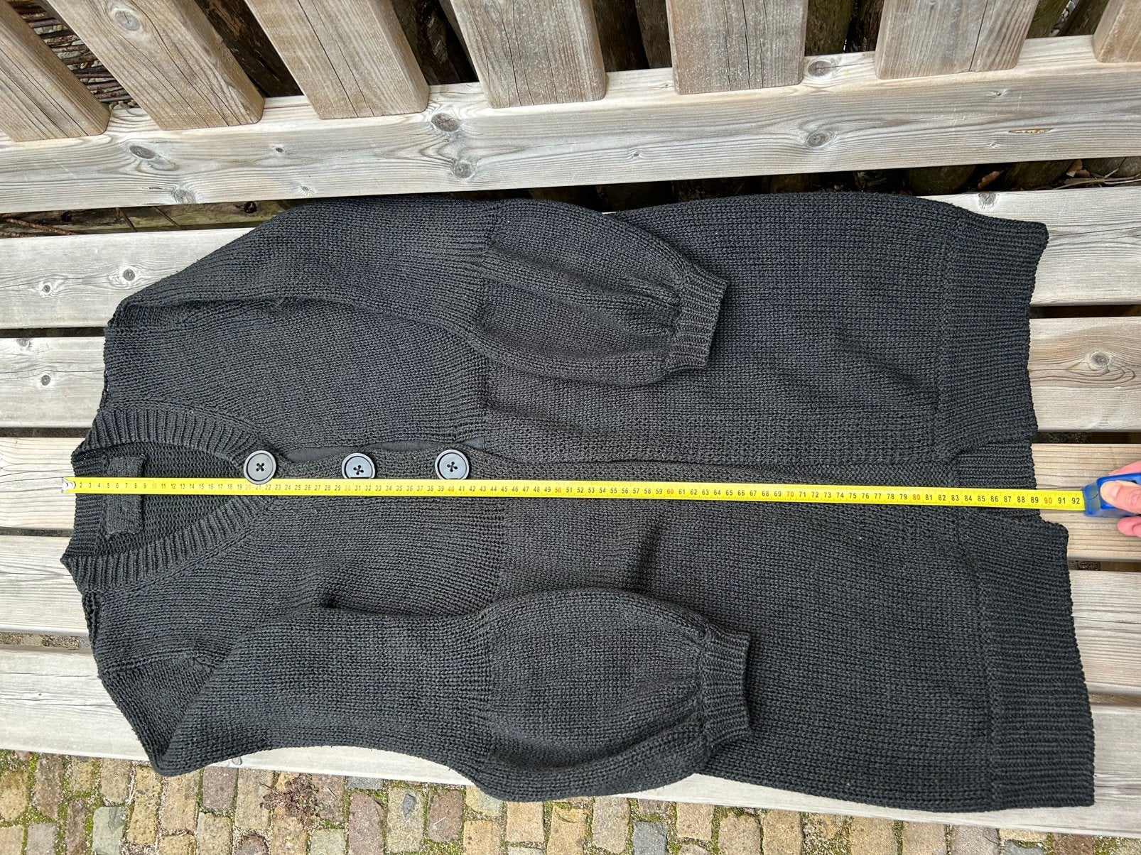 Lang zwart vest, Kleding | Dames, Truien en Vesten, Ophalen of Verzenden, Gedragen, Maat 36 (S), Zwart