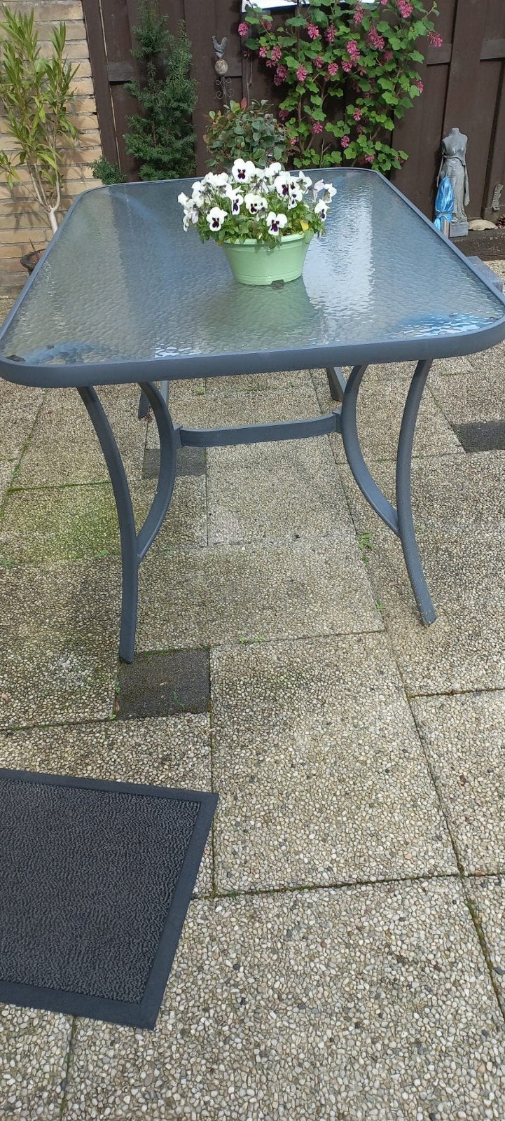 Nette glazen tuintafel, Ophalen, Gebruikt, Rechthoekig, Metaal