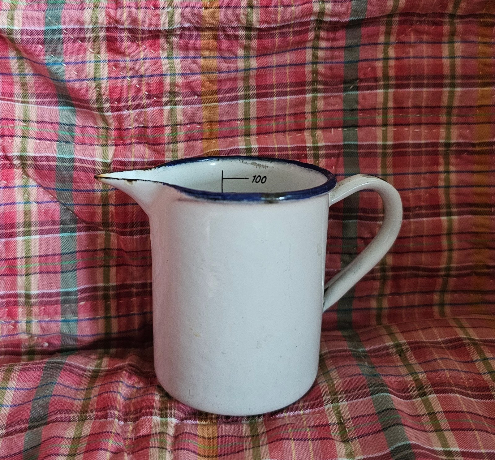 Oude emaille maatbeker 100 ml apotheker/laboratorium, Ophalen of Verzenden