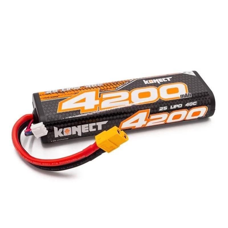 Konect Lipo 4200mah 7.4V 40C 2s (Ronde Behuizing XT60), Ophalen of Verzenden, Nieuw