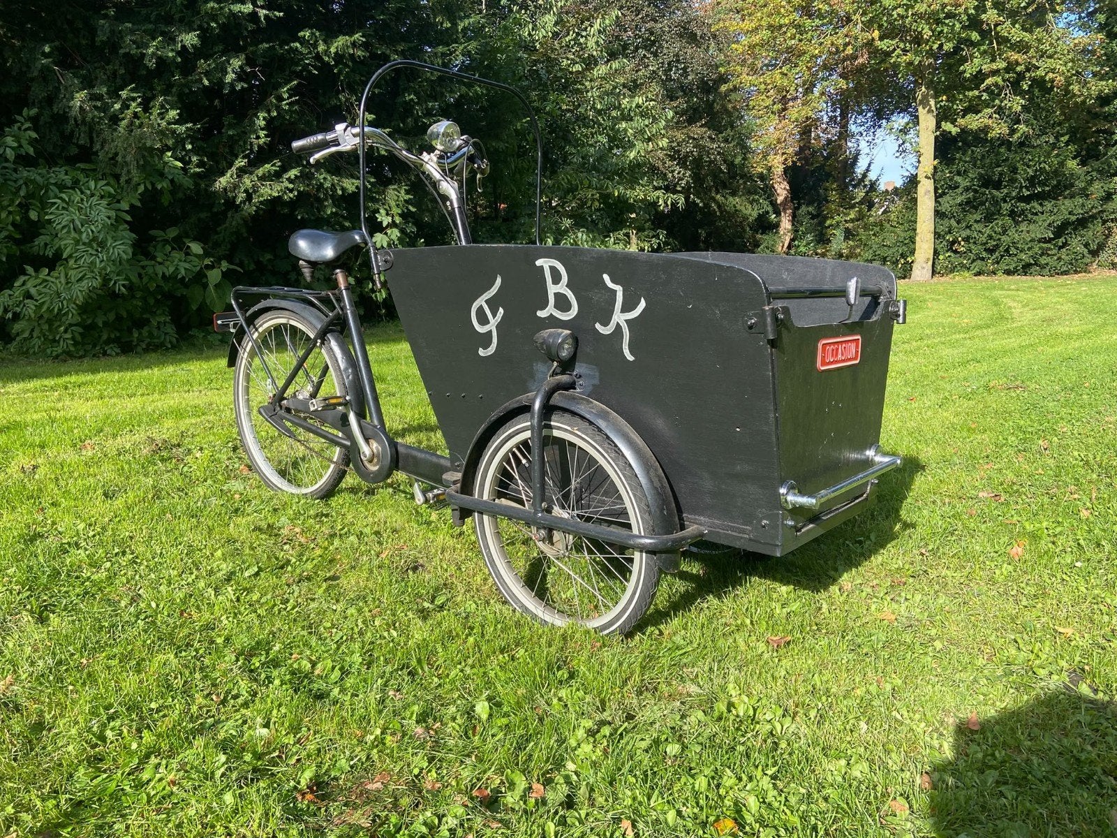Bakfiets met goede remmen en verlichting, Ophalen, Gebruikt, 4 kinderen of meer, Huif