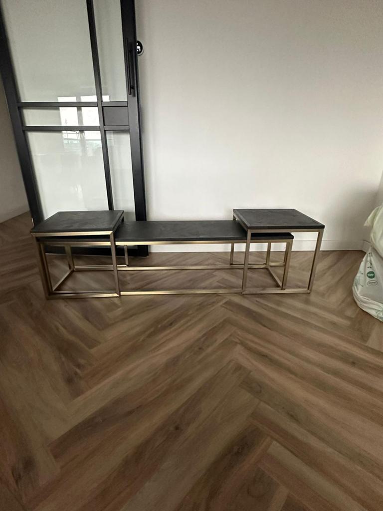 Riviera maison uitschuifbare eettafel en salontafel, Ophalen, 200 cm of meer, 50 tot 100 cm, Zo goed als nieuw