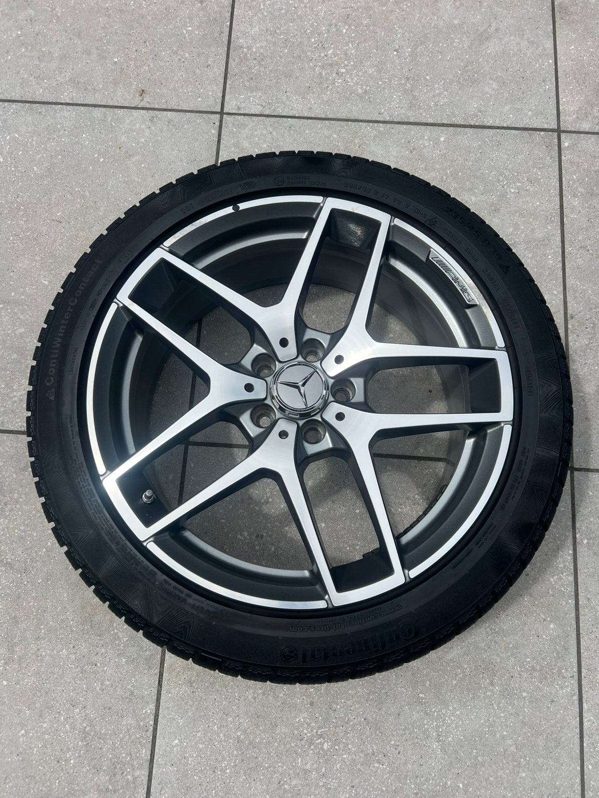 Originele Mercedes AMG 19 inch velgen + winterbanden, Auto-onderdelen, Banden en Velgen, 19 inch, Overige, Gebruikt, Banden en Velgen