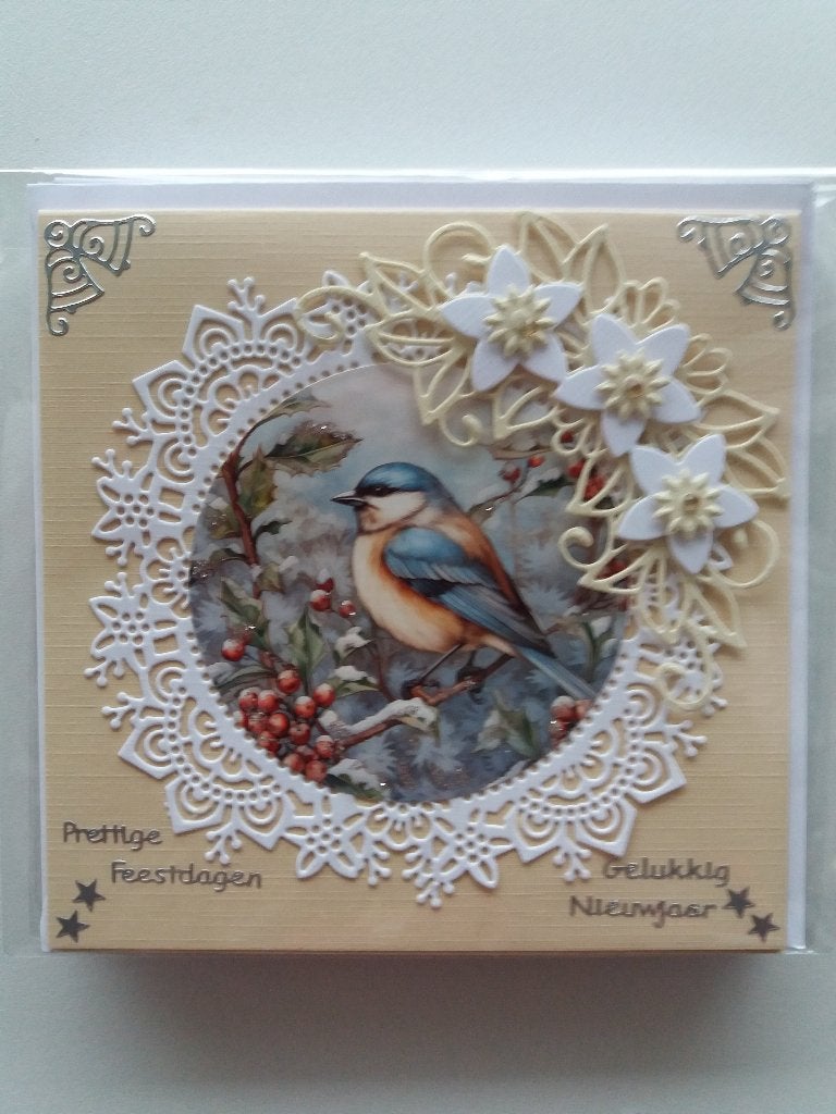 Kerstkaartje met vogeltje no. 341, Ophalen of Verzenden, Nieuw, Kerst
