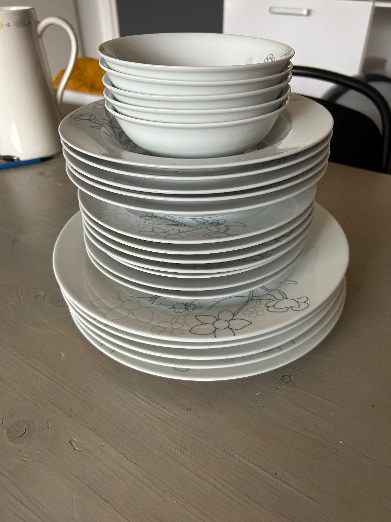 Wit servies set, Ophalen, Overige materialen, Gebruikt, Overige merken