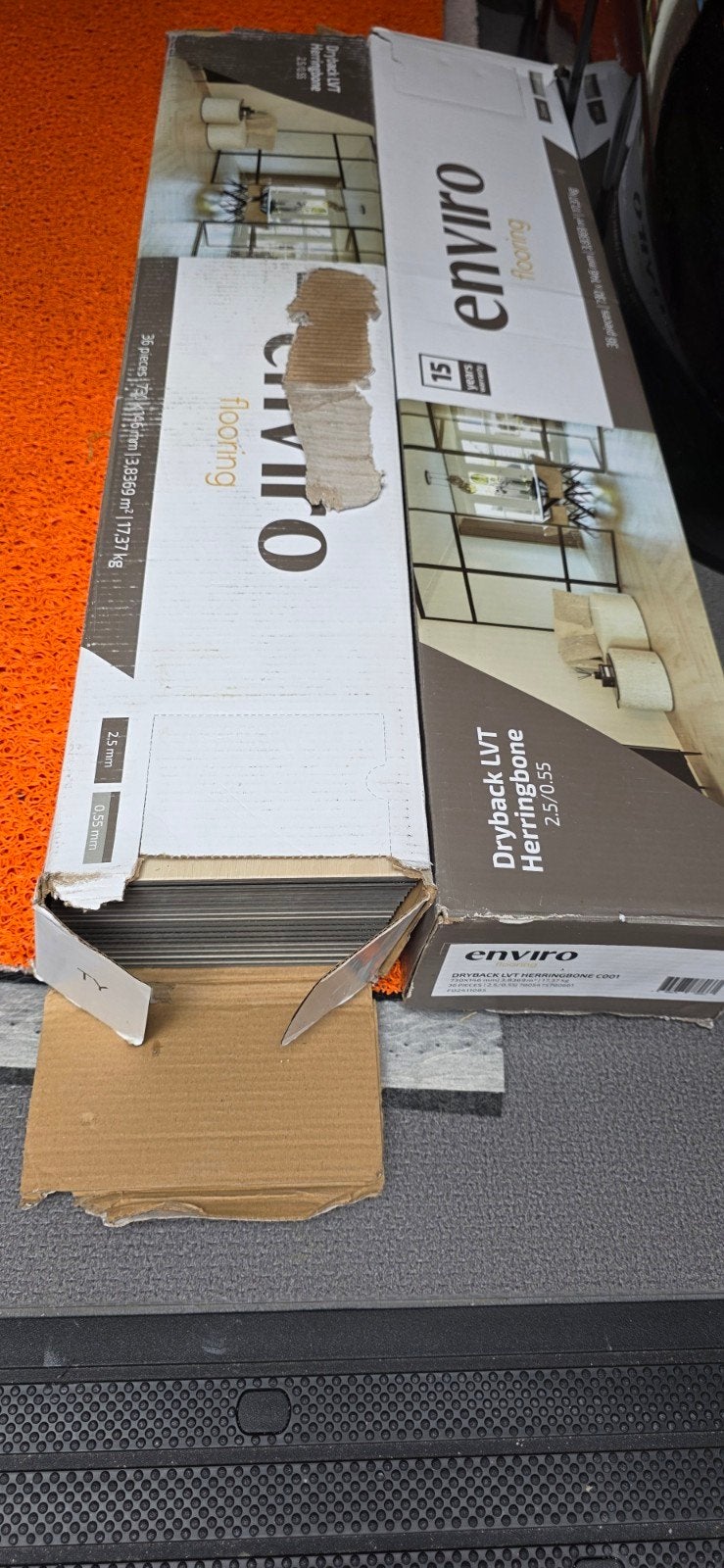 Nieuw PVC-VLOER Enviro Nature  Visgraat Dryback 7.66 m², Huis en Inrichting, Ophalen, Nieuw, 75 m² of meer, Overige typen