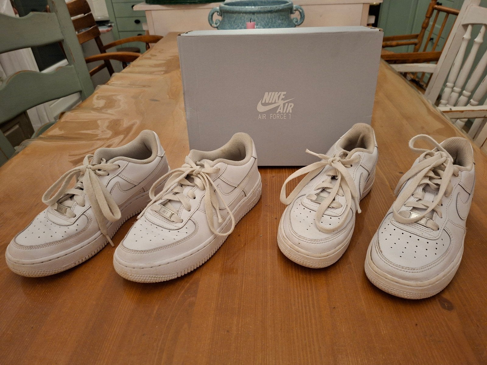 2 paar Nike Air Force 1 – maat 36 & 36,5, Kleding | Heren, Wit, Ophalen of Verzenden, Zo goed als nieuw, Nike Air Force