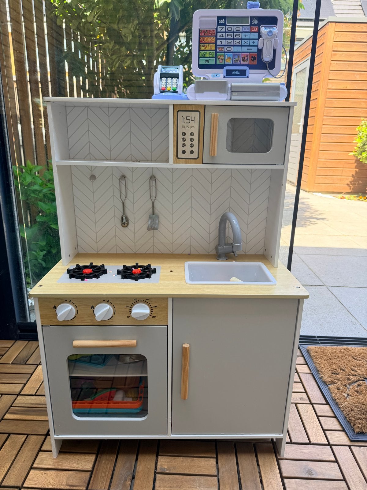 Houten Speelkeuken met Accessoires en Kassa, Ophalen, Gebruikt, Hout, Speelkeuken