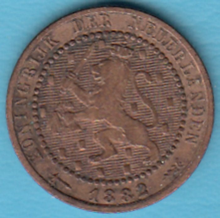 Nederland 1 cent 1882 Willem III, Sch. 699 in munthouder, Ophalen of Verzenden, Koning Willem III, 1 cent, Losse munt
