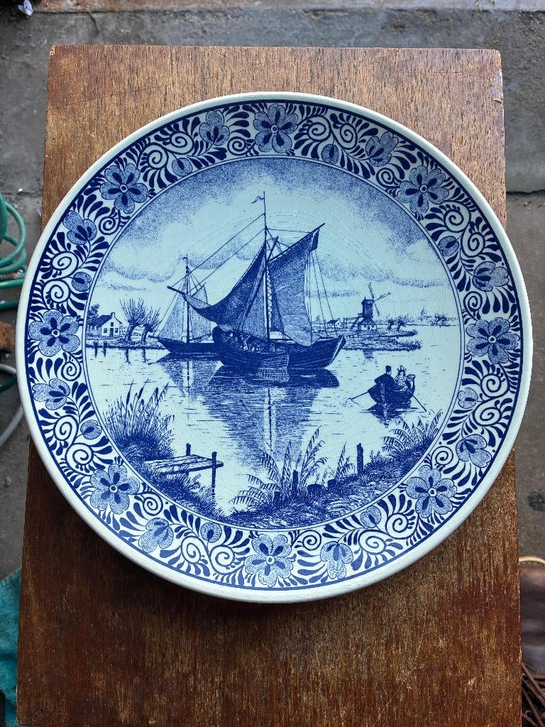 Prachtig delftsblauw bord , wandbord, Ophalen of Verzenden