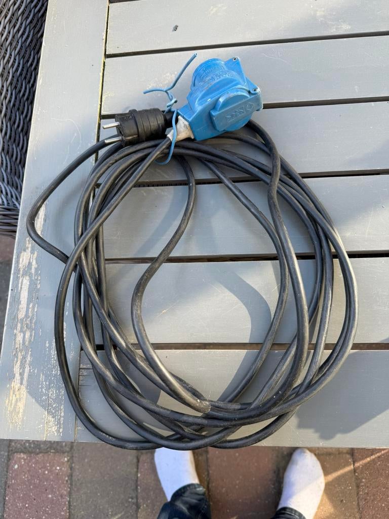 Te koop verlengsnoer camping +/- 7 mtr, Ophalen of Verzenden, Gebruikt