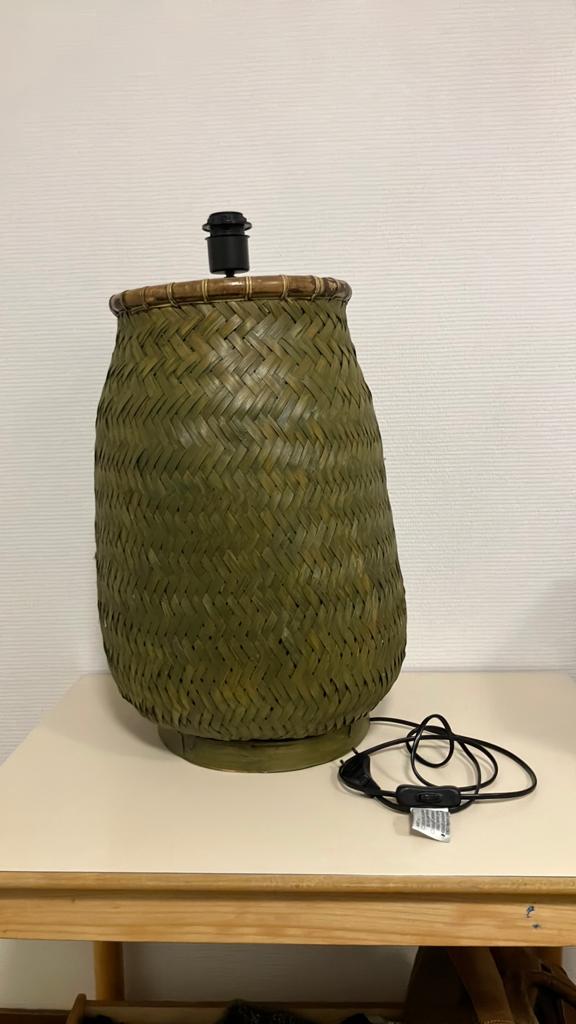 Groene Bamboe Tafellamp - Sfeervolle Verlichting 60 cm hoog, Onbekend, Ophalen of Verzenden, Zo goed als nieuw, Onbekend