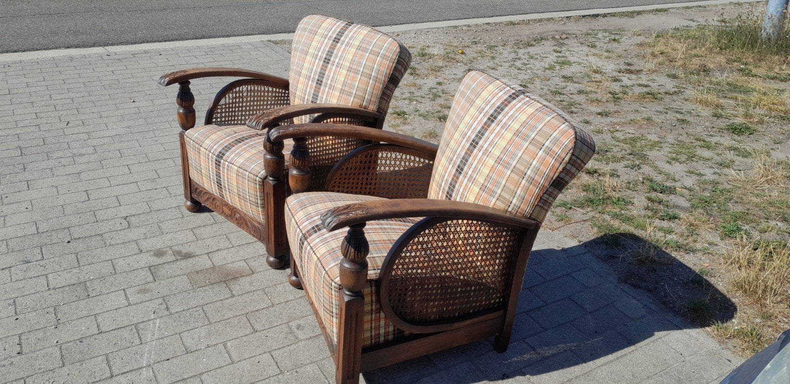 2 oude stoelen uit een woonwagen, Ophalen, Gebruikt, Twee