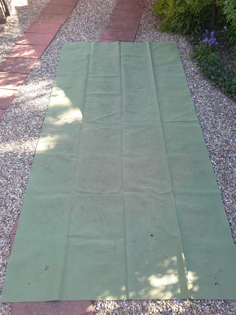 Groen  tenttapijt  390 x 195 cm, Caravans en Kamperen, Ophalen, Gebruikt