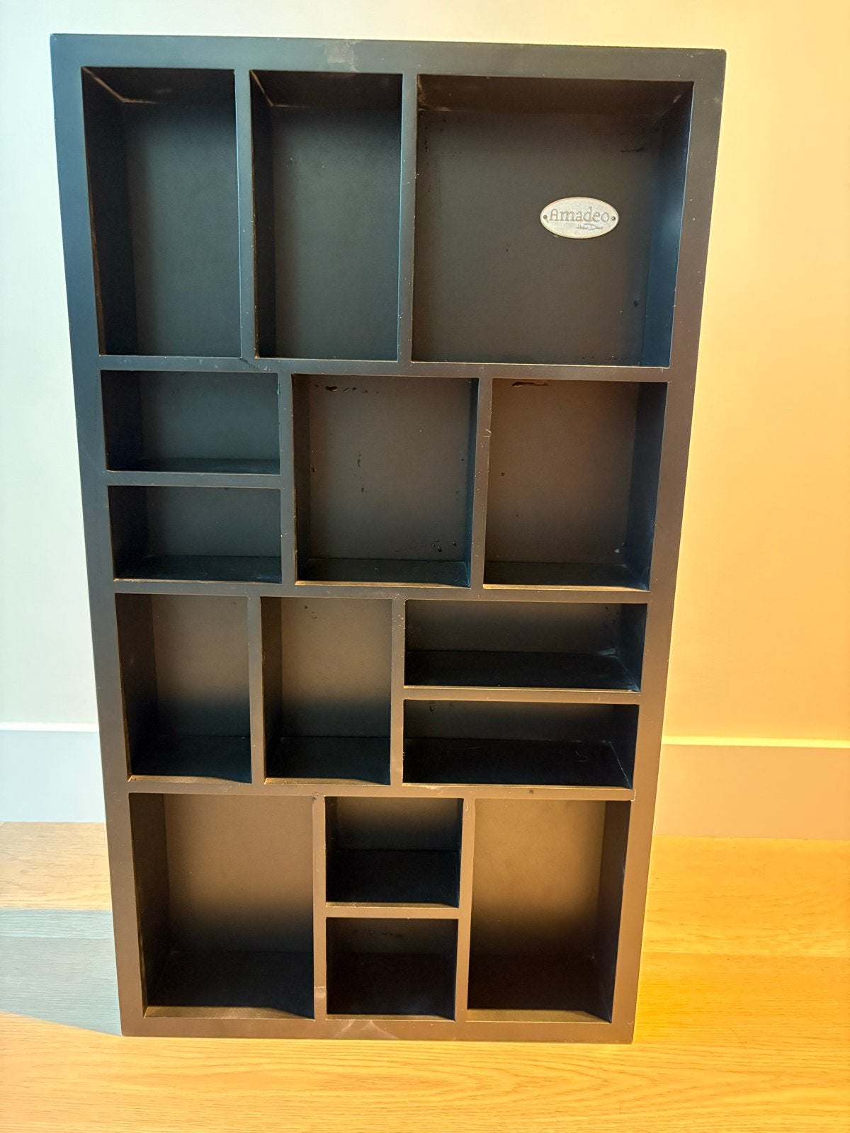 Letterbak 70x40 cm - Zwart hout - Amadeo Home Decor, Ophalen of Verzenden, Zo goed als nieuw