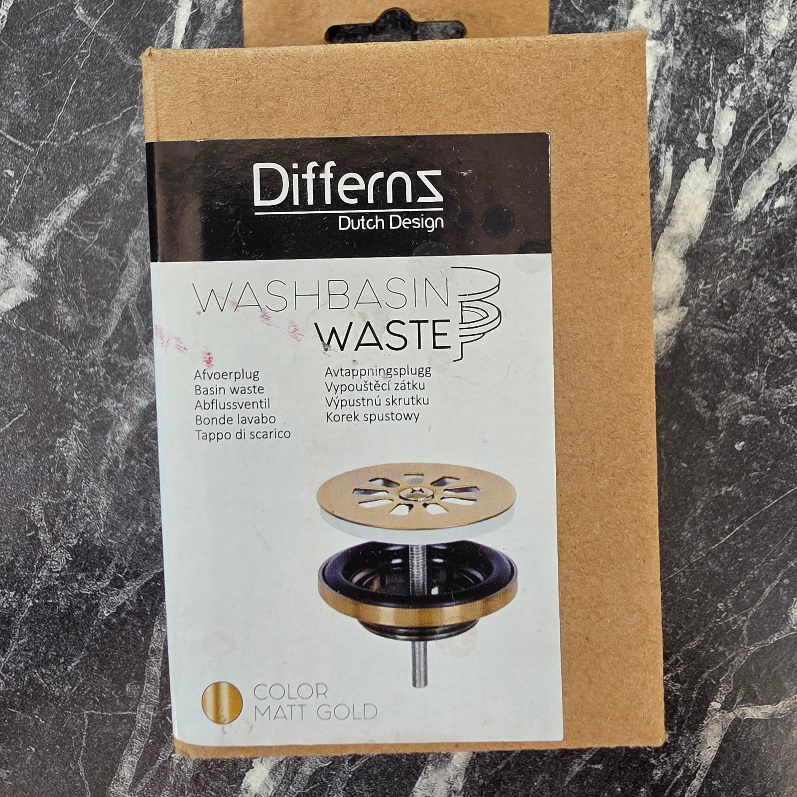 Differns Wastafel Afvoerplug - Mat Goud, Ophalen