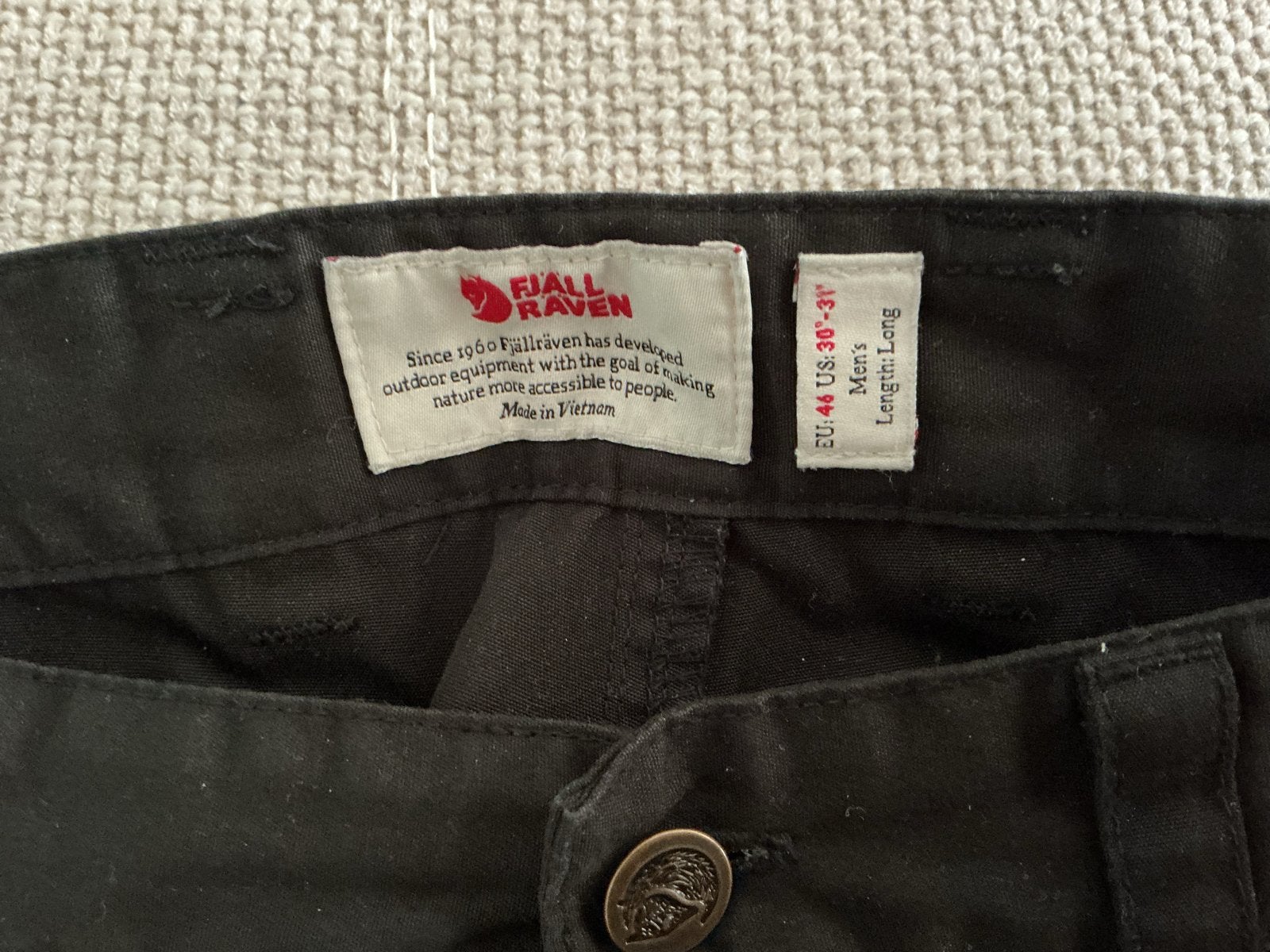 Fjällräven Heren Outdoor Broek Zwart Maat 44 (EU) twee stuks, Ophalen of Verzenden, Gedragen, Overige maten, Zwart