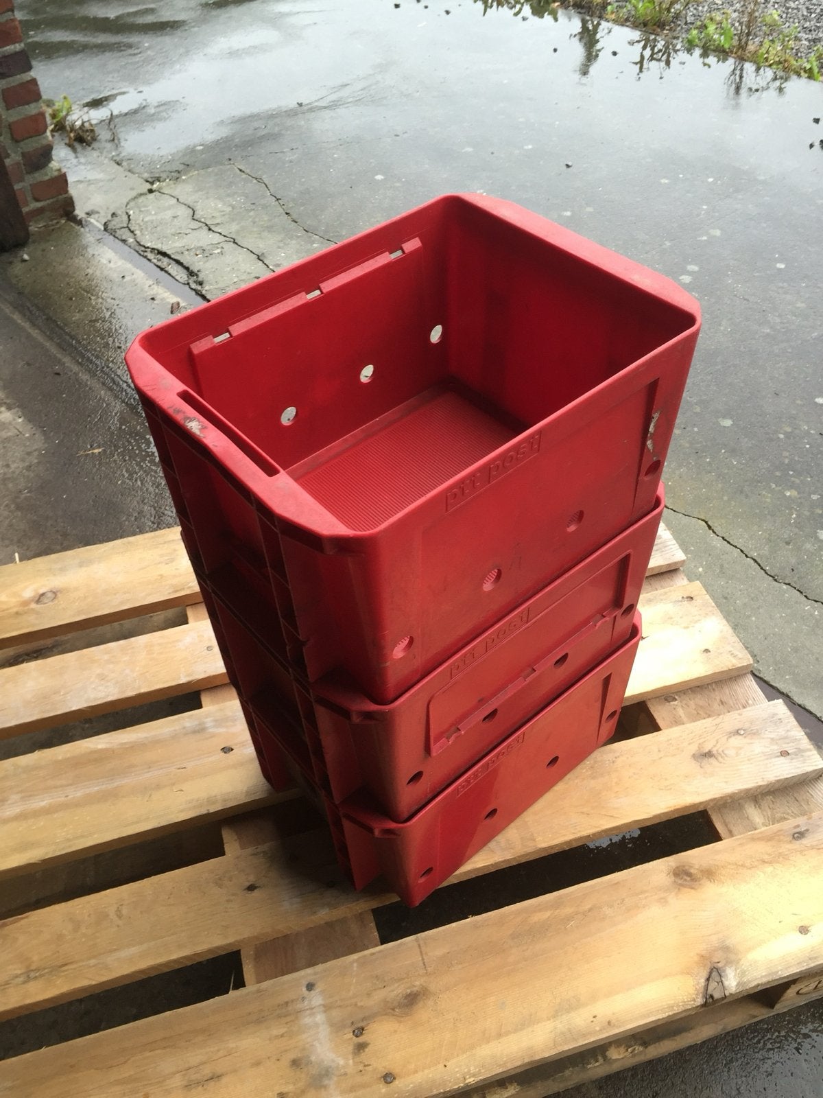 30 Rode PTT Post kratten - CurTec - Made in Holland, Ophalen, Gebruikt, Bak of Kist, Minder dan 50 cm