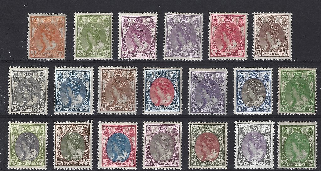 NVPH 56 - 76 ong Wilhelmina 1899 ; OUD NEDERLAND per stuk, Ophalen of Verzenden, T/m 1940, Postfris