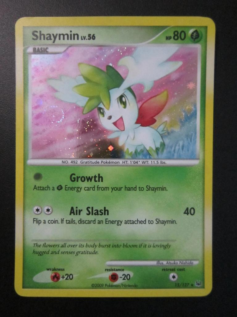 pokemon platinum holo shaymin 15/127, Ophalen of Verzenden, Zo goed als nieuw, Losse kaart, Foil