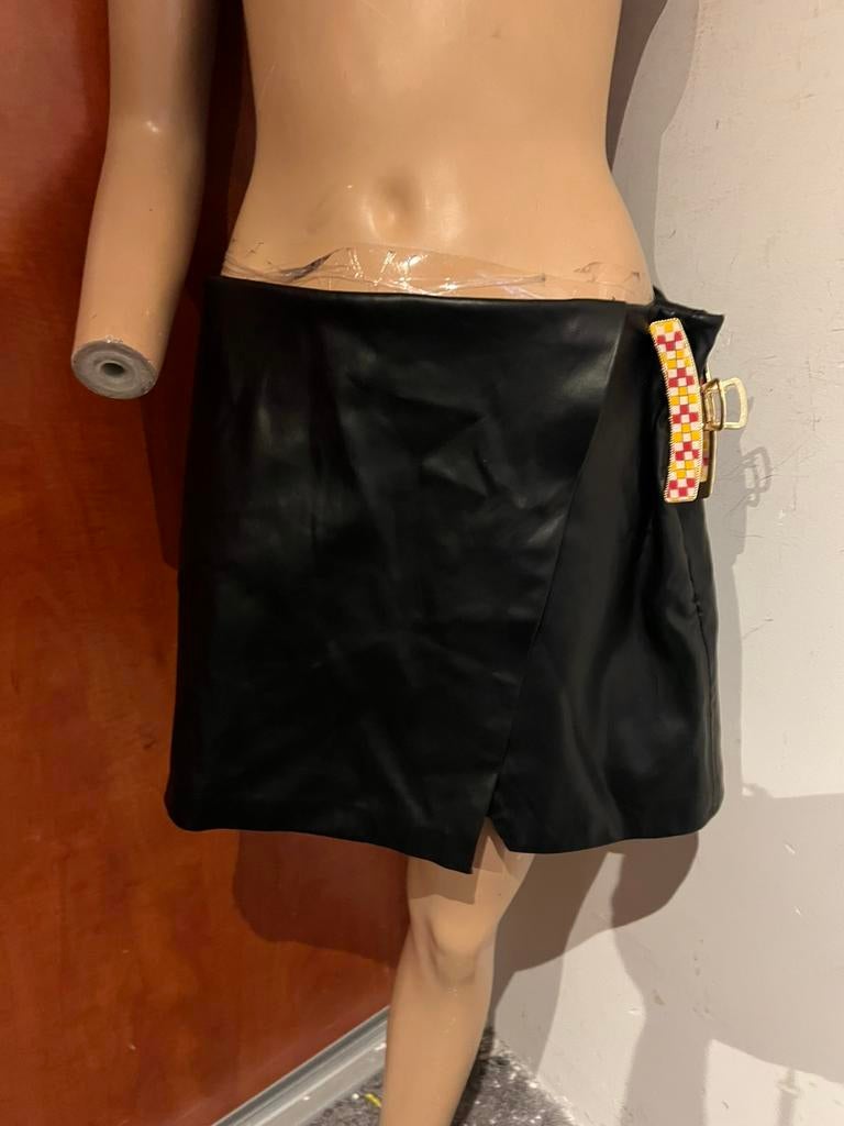 MNG vagan leer rok met binnenbroek maat L zgan, Kleding | Dames, G, Zwart, Maat 42/44 (L), B