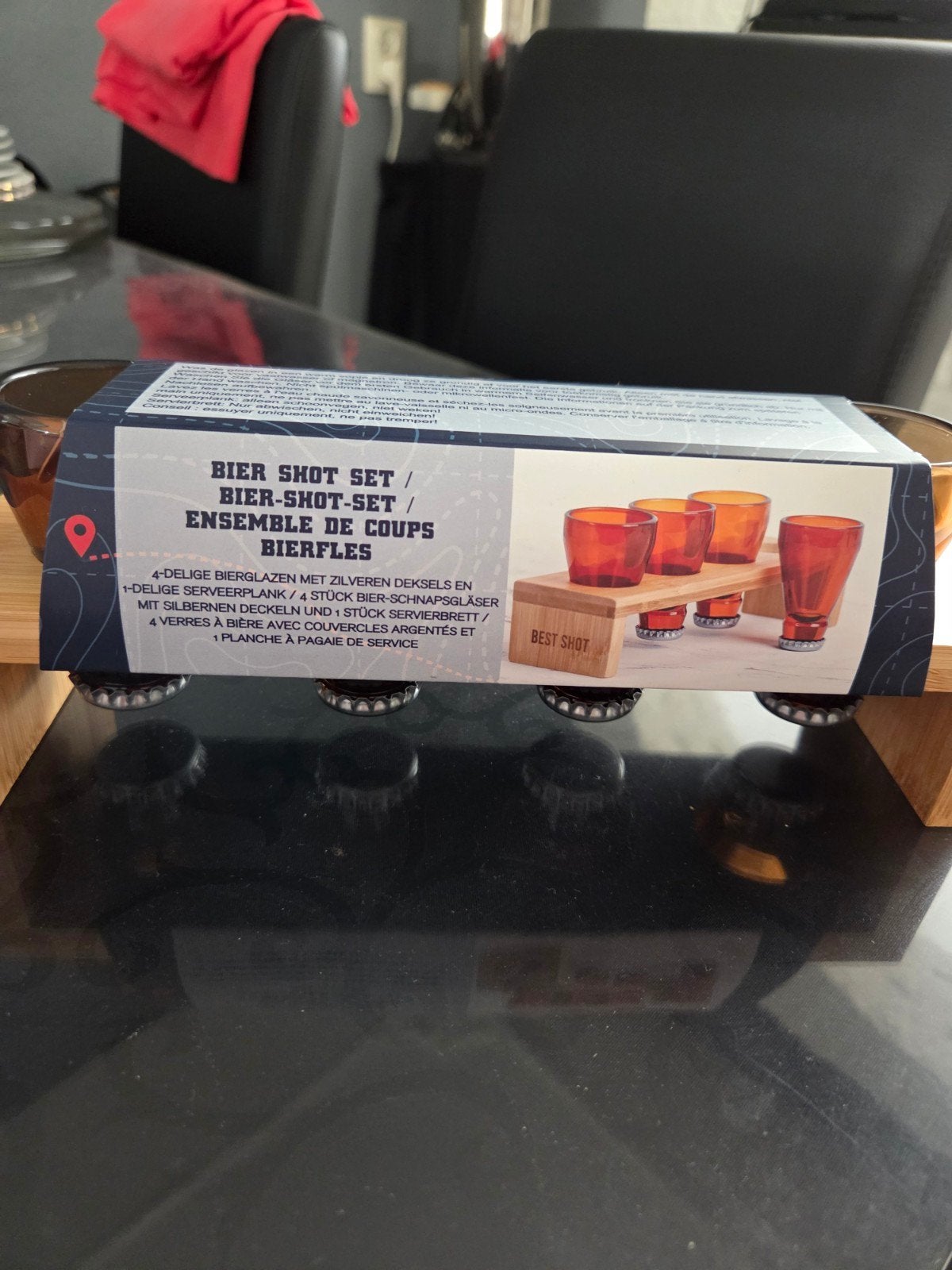 Biershot set, Ophalen