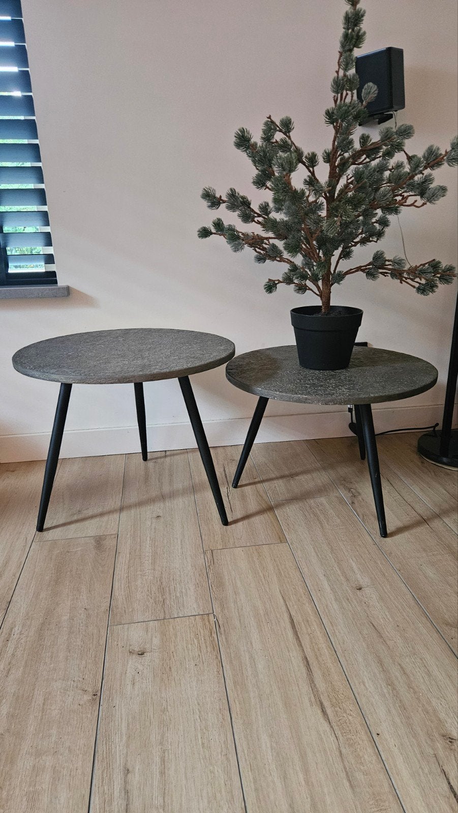 Set van 2 Bijzettafels, Minder dan 55 cm, Modern, Industrieel, Metaal of Aluminium, Rond