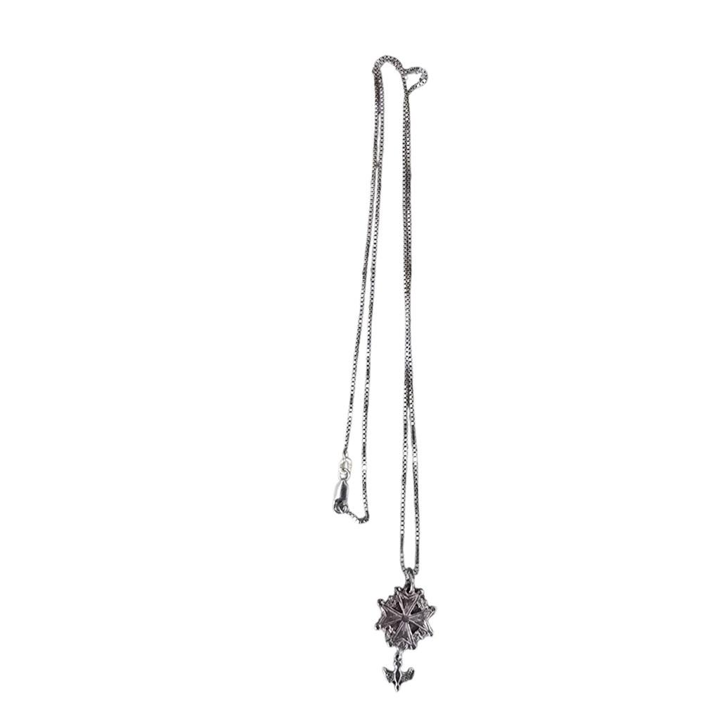 Zilveren ketting met kruis en duif hanger, Met hanger, Verzenden, Zo goed als nieuw, Zilver