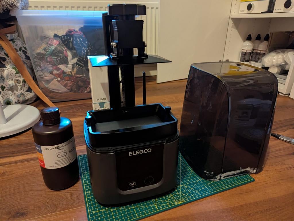 Elegoo Mars 4 Ultra 9K resin 3D printer + wash&cure station, Ophalen, Ingebouwde Wi-Fi, Resin/Hars, Gebruikt