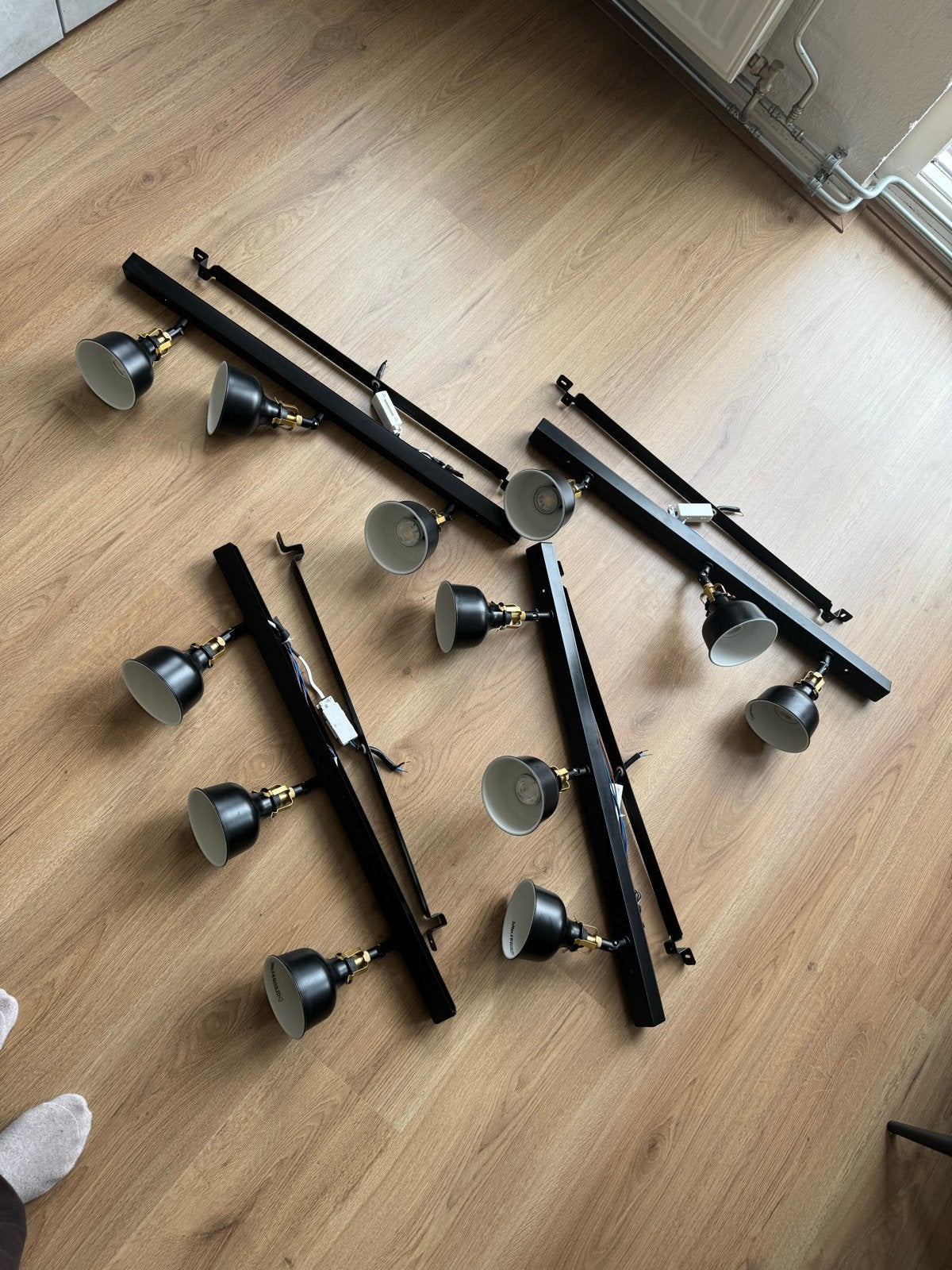 4x IKEA RANARP plafondlamp – compleet incl. LED-GU10, Ophalen, Inclusief lichtbron, Modern, Plafondspot