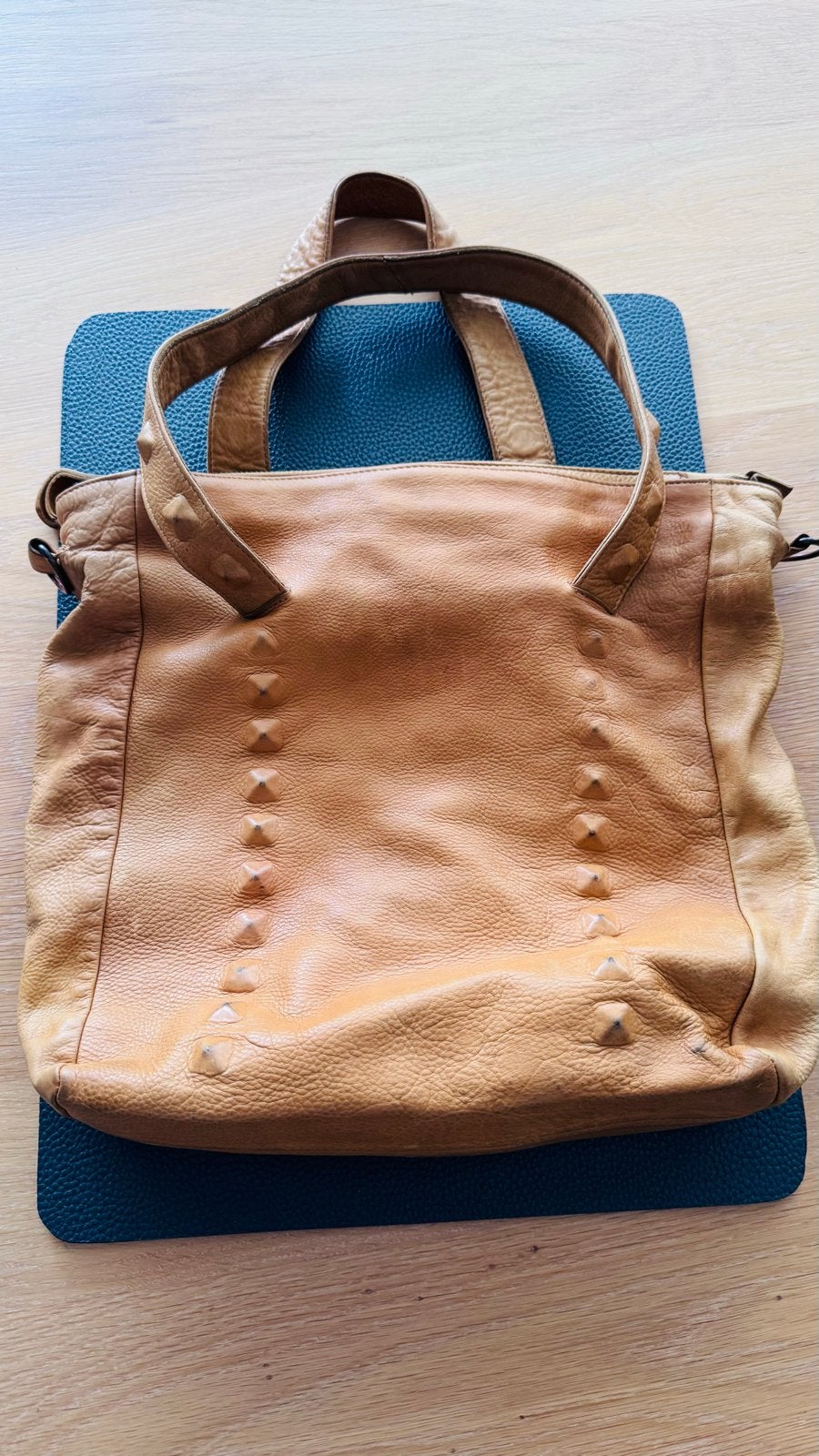 Cowboysbag Handtas/Schoudertas - Cognac leer, 30x30cm, Ophalen of Verzenden, Gebruikt, Bruin, Handtas