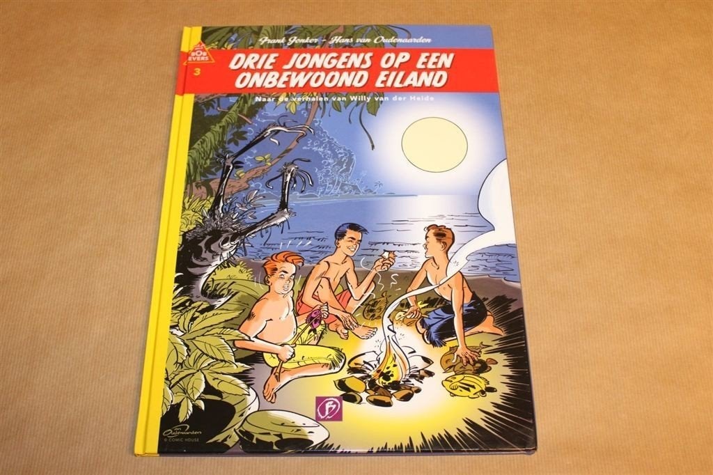 Bob Evers - Drie jongens op een onbwoond eiland - Hardcover, Boeken, Eén stripboek, Ophalen of Verzenden, Zo goed als nieuw